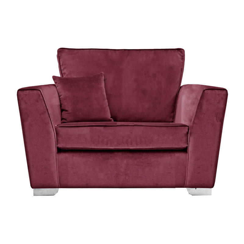 Quade 2 Seater Velvet Loveseat, Plum