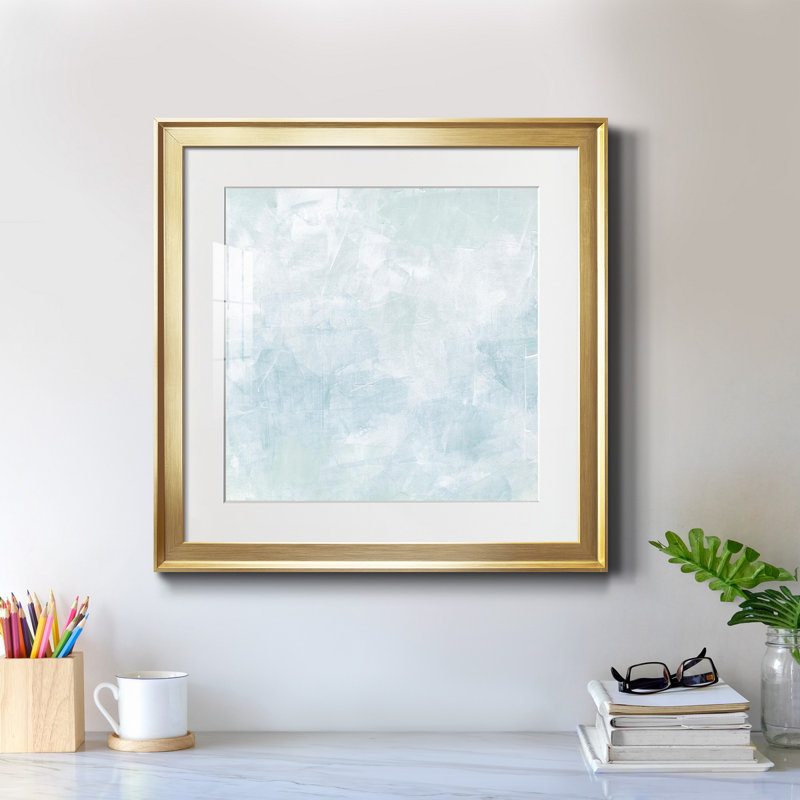 «I Drifting Blue I-Premium», reproduction encadrée - prête à être accrochée, H 34,5 po x l 34,5 po x P 1,5 po, Blanc