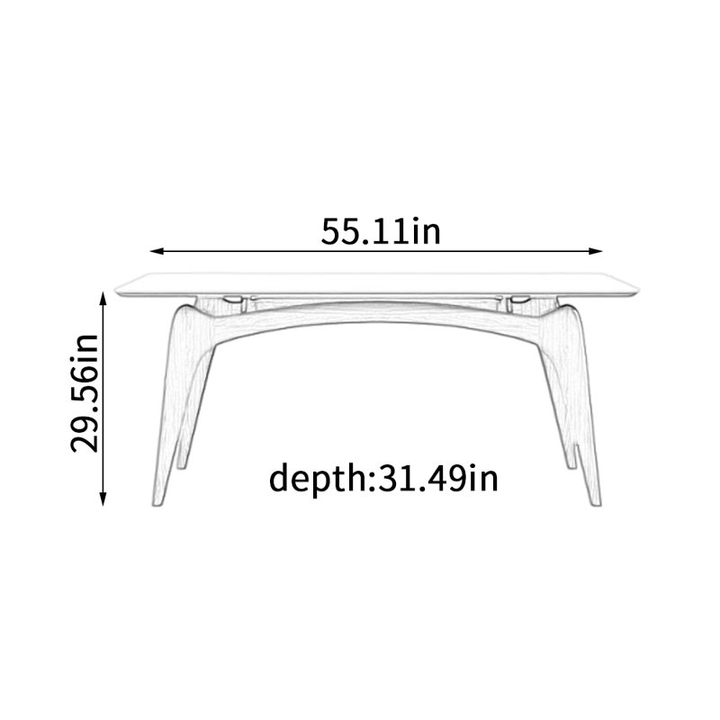 Table de salle à manger Modern, Noir, noir, noir, noir, H 29,56 po x L 55,11 po x l 31,49 po