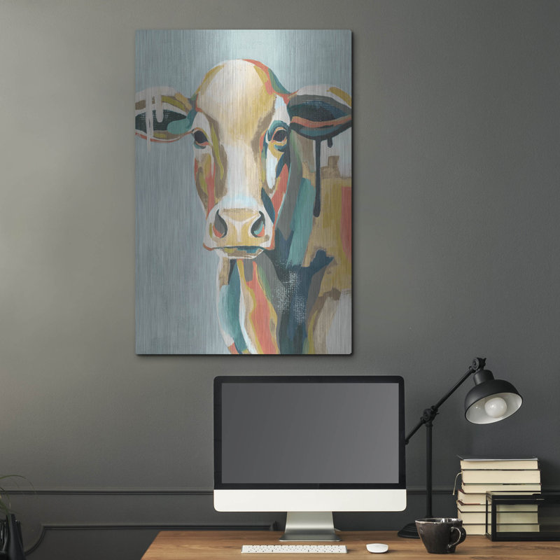 «Colorful Cows I» par Grace Popp, H 36 po x l 24 po