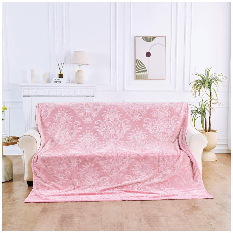 Arvelle Weighted Throw Blanket, Blush Pink