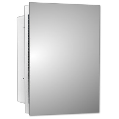 Adakras 16'' W 22'' H Recessed Framed, Wall Mounted, Rectangular, Bathroom Mirrored Medicine Cabinet with 2 Adjustable Shelves