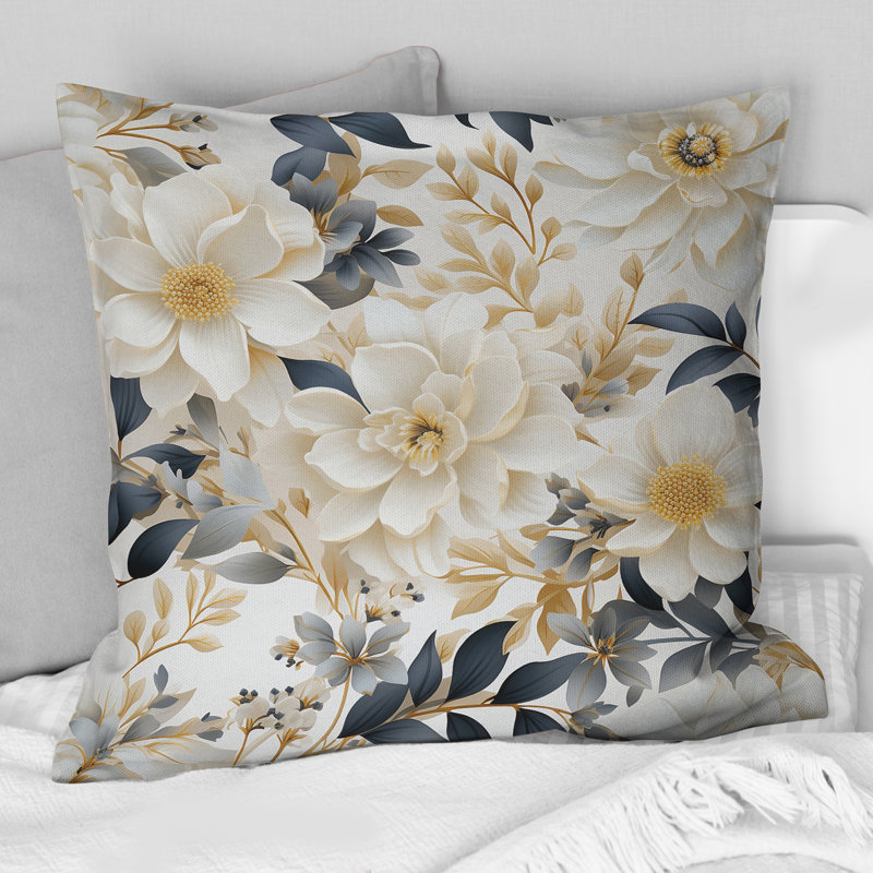 Coussin Ethereal Blooms I - Plants, H 16 po x l 16 po