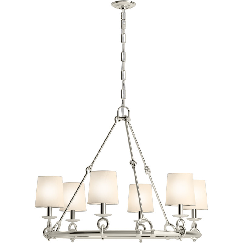 Terret™ 35.75" Six-Light Chandelier, Polished Nickel