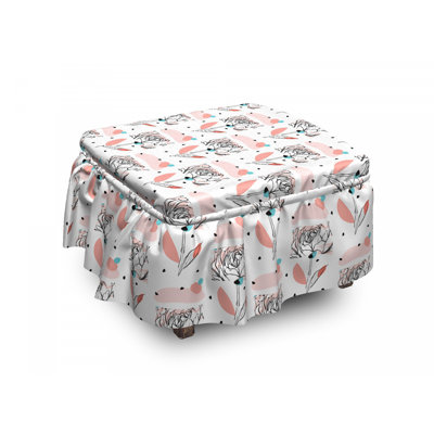 Housse pour repose-pieds doodle pivoine