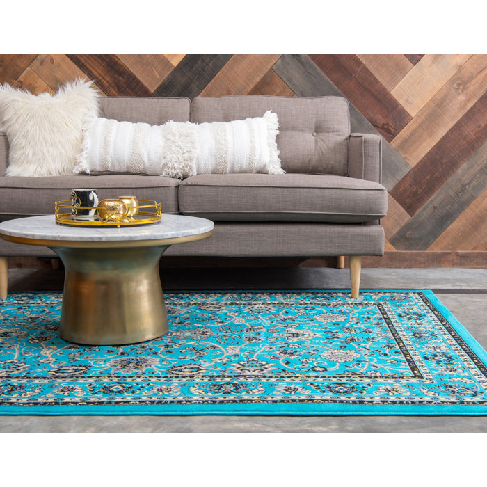 Charlton Home® Hanan Performance Turquoise Rug & Reviews | Wayfair