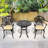 Black Frame Aluminium Patio Collection With Ergonomic Chairs & Random Color Cushions Cast Aluminum Outdoor Cushion Tops