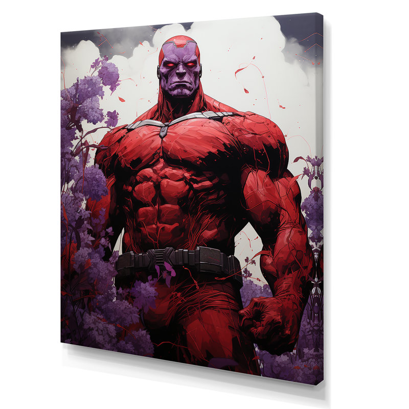 «Mauve Superhero Giants Blooms - Giants», art mural, H 32 po x l 24 po x P 1 po, Toile tendue