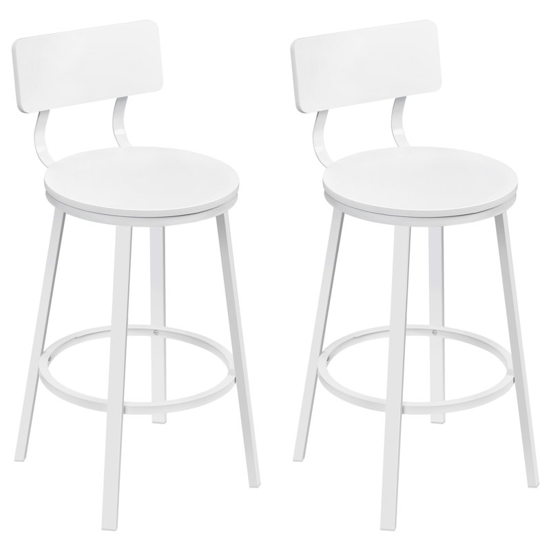 Anginette Counter Stool with Metal Frame, White
