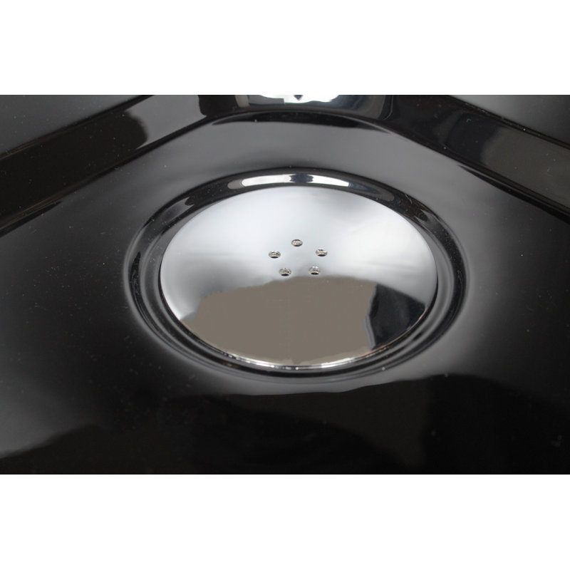 Slimline 35Mm 900X800 Rectangle Black Gloss Stone Shower Tray, 3.5cm H x 90cm W x 90cm D, Black Gloss