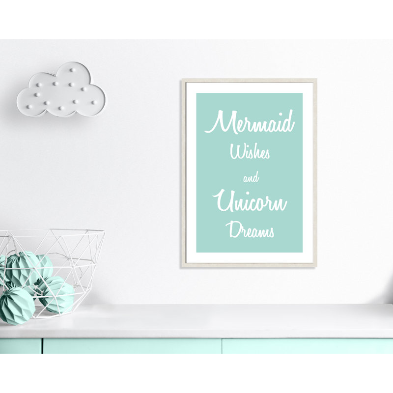 «Mermaid Wishes and Unicorn Dreams», impression sur papier, H 34,5 po x l 24,5 po x P 1,18 po