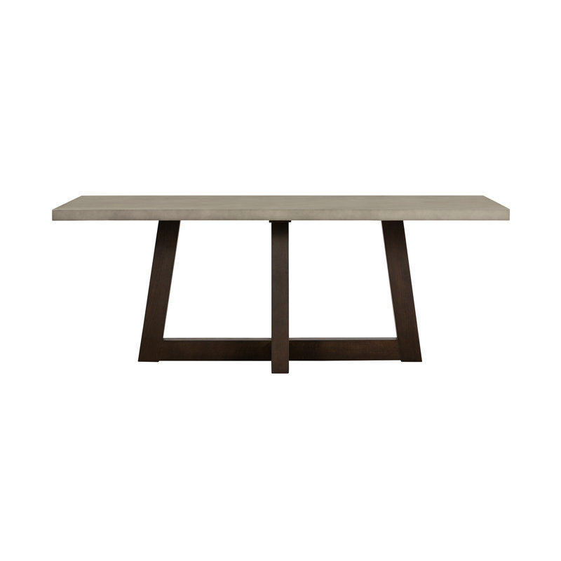 Markham Modern 79" Rectangle Dining Table in Gray Concrete and Dark Gray Oak