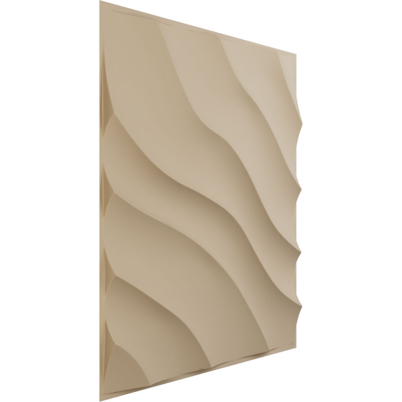 Panneau mural 3D décoratif Modern Wave EnduraWall, Beige fumé satiné UltraCover