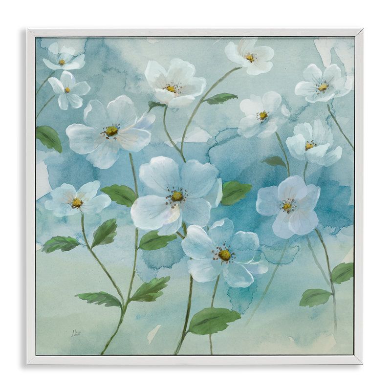 Fleurs généreuses, estampe numérique par Nan, Estampe numérique encadrée blanc bord de mer, H 24 po x l 24 po