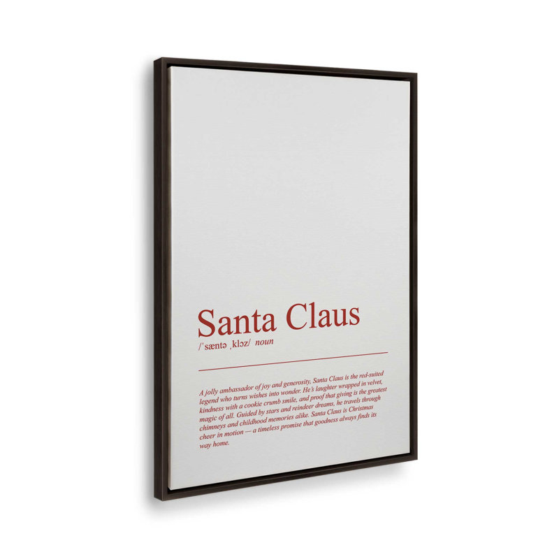 Simply Santa, reproduction d'art sur toile, H 30,75 po x l 20,75 po, Noir satiné