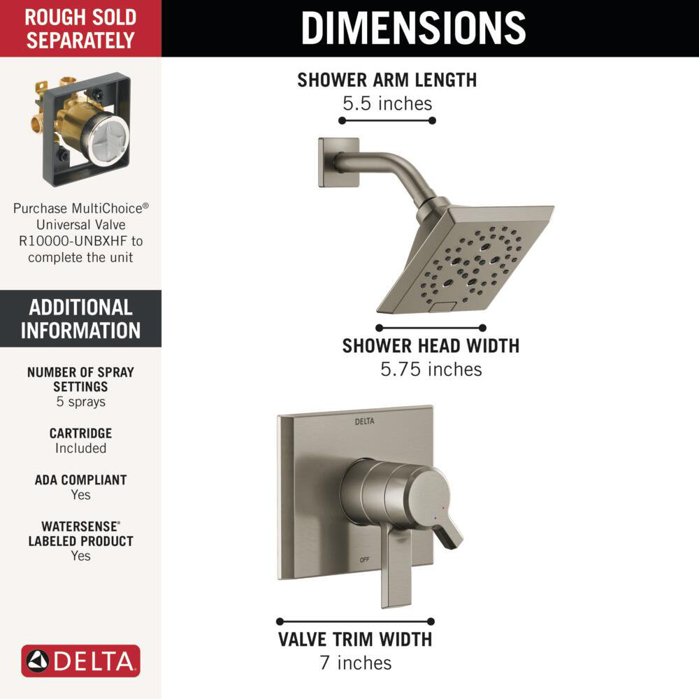 Pivotal® H2Okinetic® Shower Faucet, Brushed Nickel