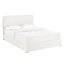 Structure de lit grand format ivoire Boucle, lit plateforme tapissier avec rangement à 4 tiroirs, tête de lit capitonnée à coutures courbées, support de matelas à lattes en bois, aucun sommier nécessaire
