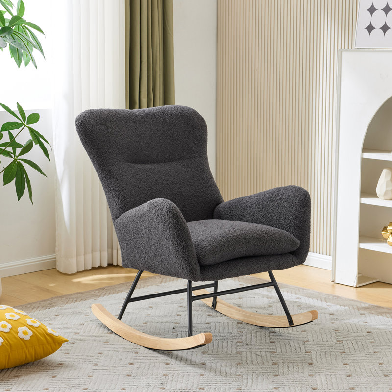 Granada Solid Wood Rocking Chair, Grey