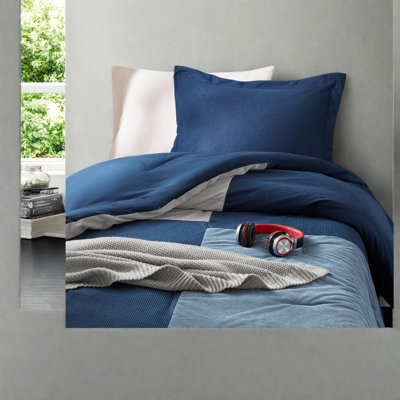 Ensembles de literie bleu moderne, velours côtelé en polyester TG
