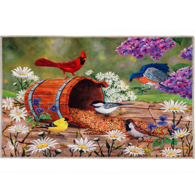 Bird Seed Barrel Kitchen Mat
