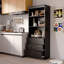 Bibliothèque standard de 69 po de hauteur avec 3 tiroirs et 3 tablettes ouvertes, armoire de rangement pour bureau personnel-1427378052