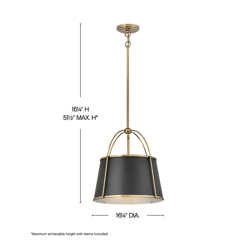 Clarke Medium Pendant, Warm Brass