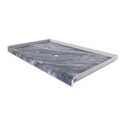 FlexStone® 60"W x 36"D Alcove Shower Base with Center Drain in Beaumont
