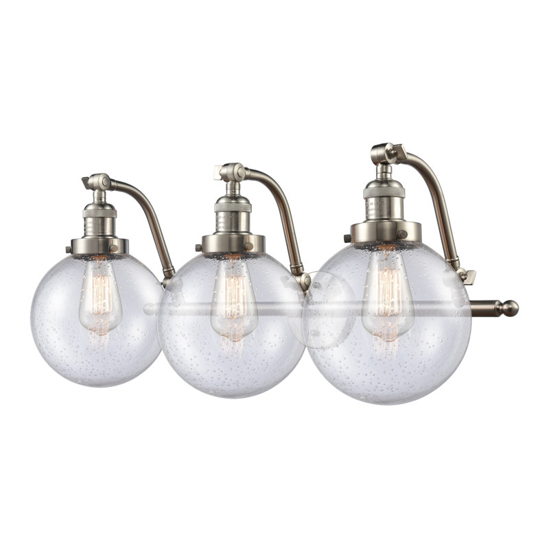 Éclairage de salle de bain à intensité variable 3 lumières Zarmayr, Ampoule DEL 6 watts Vinage, Grainé, Nickel satiné brossé