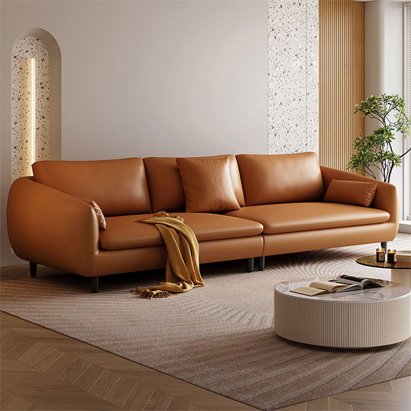 Coussin modulaire orange en polyester, 94.49" W