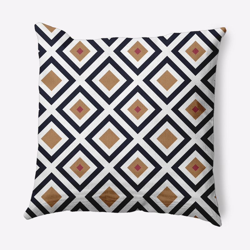 Housse et insert de coussin carré Subline, Bleu marine / brun, H 18 po x l 18 po