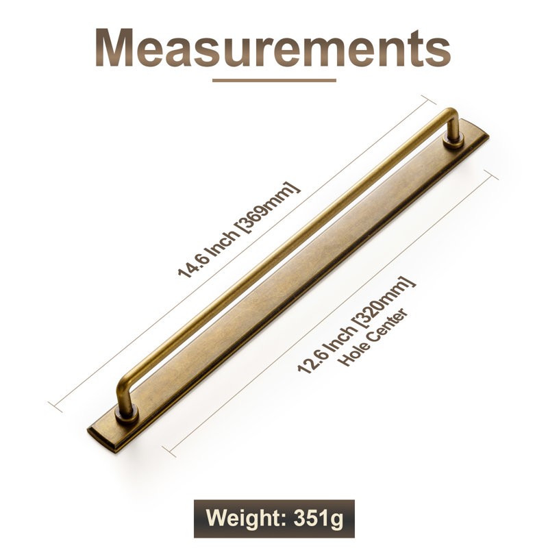 Sleek Bar Pull With Backboard Multipack, 5", Antique Brass