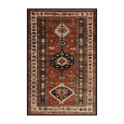 Tapis brun turc lavable à la machine