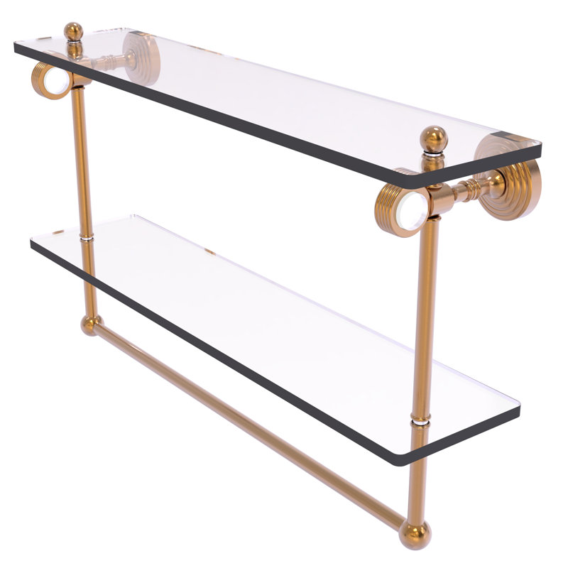 Étagère à 2 niveaux Jarrell, H 13 po x l 22 po x P 5,12 po, Bronze brossé