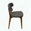 Chaise de salle à manger moderne noyer Mid-Century - tissu gris anthracite