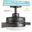 Ventilateur de plafond noir mat à 5 pales de 52 po Weeden avec télécommande, ensemble d'éclairage à DEL à intensité variable et moteur réversible-596871410-596871411