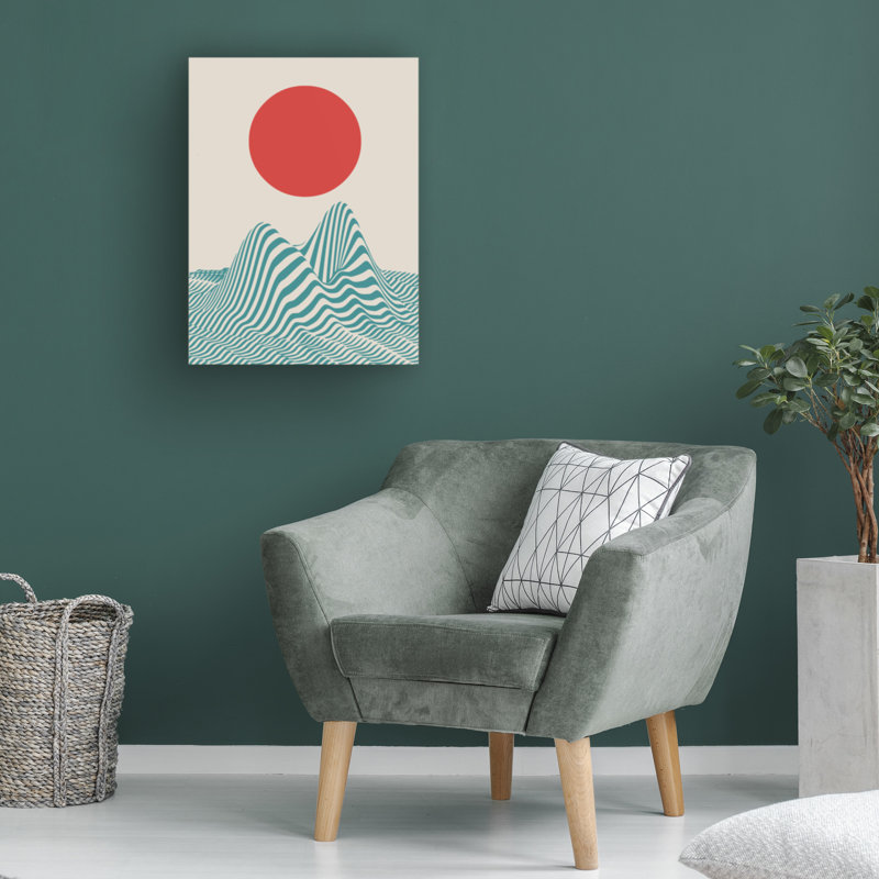 «Little Dean Red Sun Dune», art sur toile, H 18 po x l 24 po