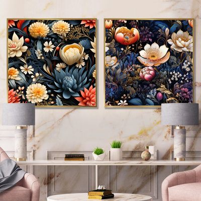Etna - ensemble de 2 reproductions d'art sur toile florales
