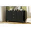 Buffet à motif ondulé - 3 tablettes réglables, 3 tiroirs et portes à fermeture en douceur, console de rangement avec poignées en métal, convient pour le bureau, le couloir et le salon, 3 couleurs-1683065343