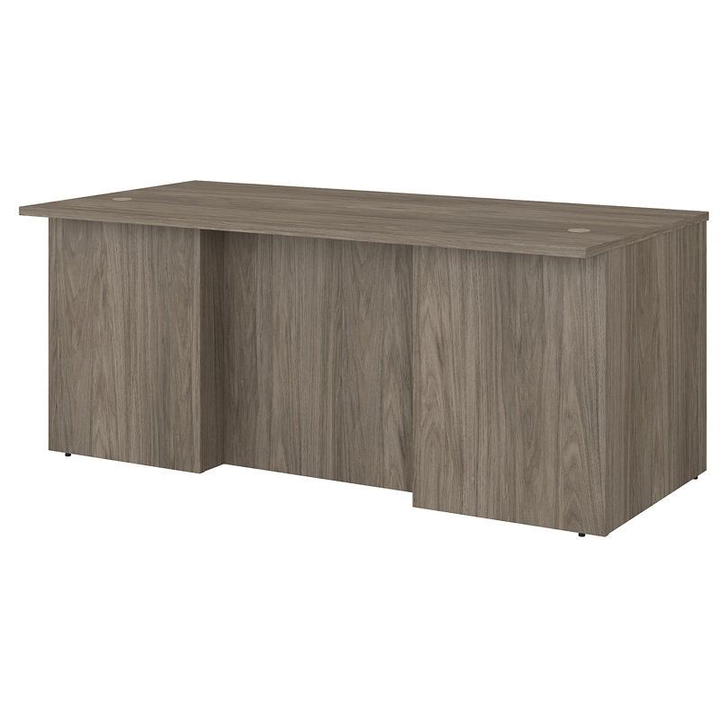 Ensemble de bureau de direction rectangulaire avec rehausse Office 500, Hickory moderne