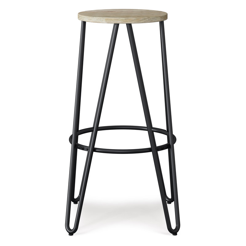 Tabouret de comptoir Simeon, Gris bronze industriel, Naturel, Counter Stool (26" Seat Height)