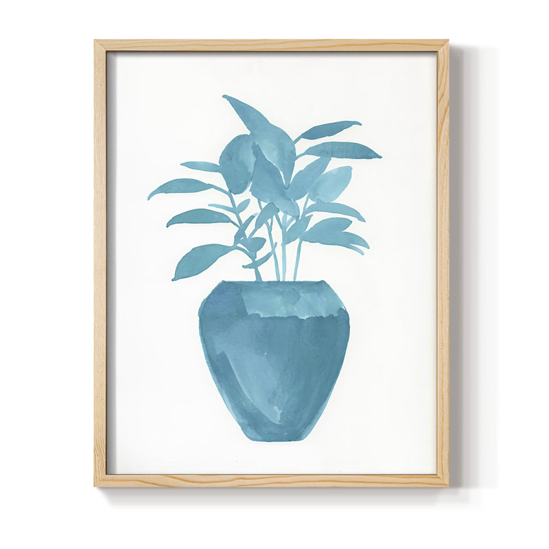 «Watercolor House Plant», reproduction encadrée en bois massif, H 30 po x l 24 po