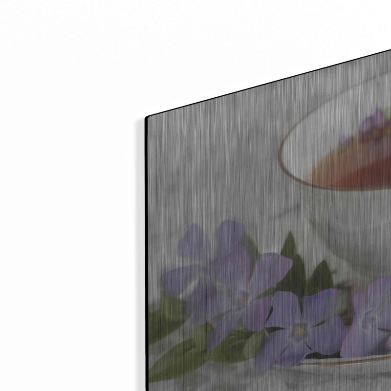 «Periwinkle and Tea» par Lori Deiter, art mural en métal, H 12 po x l 16 po