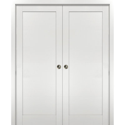 Portes blanches à panneau coulissant Quadro