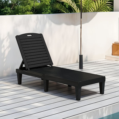 Chaise longue d'extérieur en résine (simple)