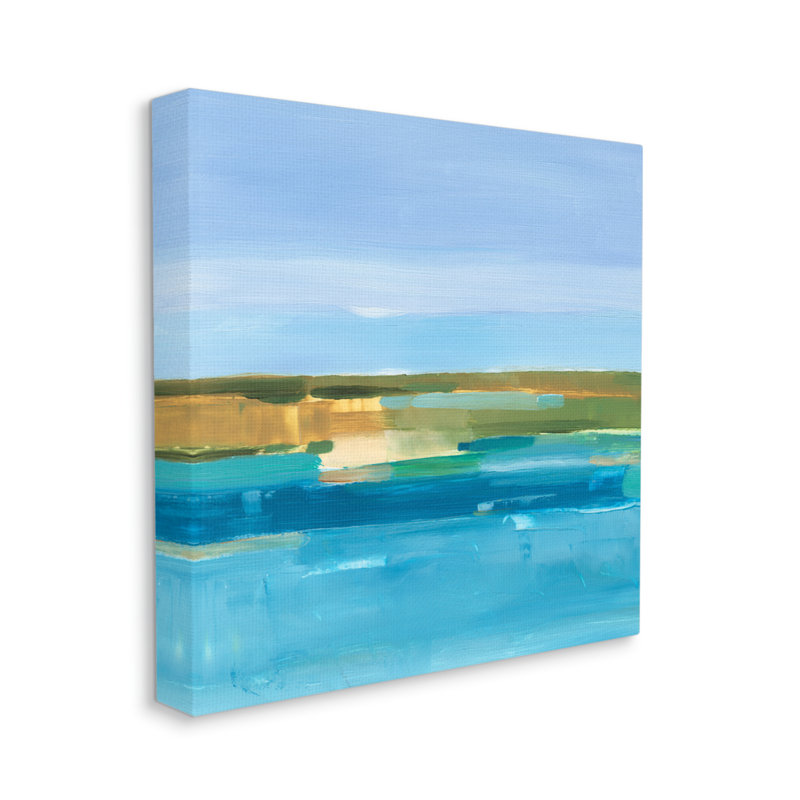«Abstract Blue Water On Wood» par Ethan Harper, peinture, Giclée encadrée noir minuit, H 24 po x l 24 po x P 1,5 po