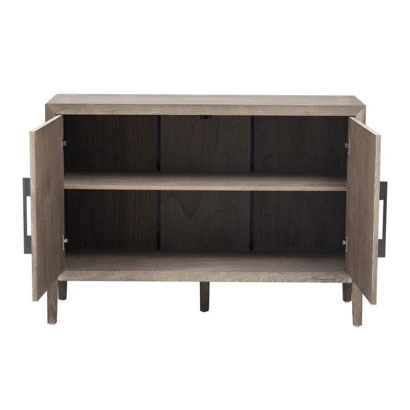U_STYLE Buffet de ferme 47,2 pouces avec placage de frêne et 2 portes, Naturel