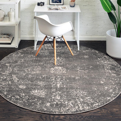Brandt Floral Dark Gray Area Rug