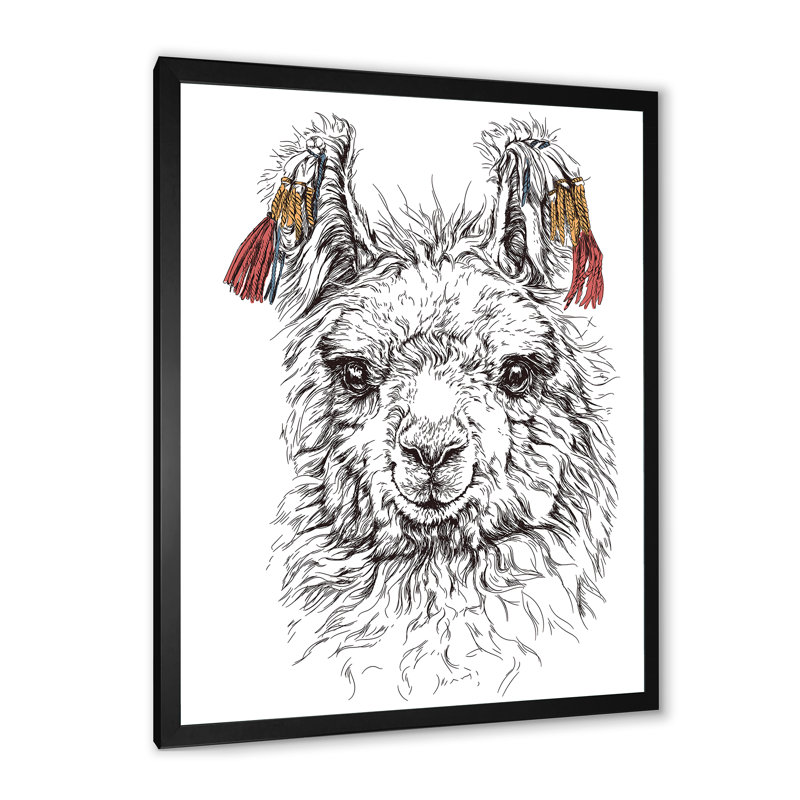 «Cute Lgbt Lama Alpaca», impression sur toile, H 20 po x l 12 po, Cadre photo noir