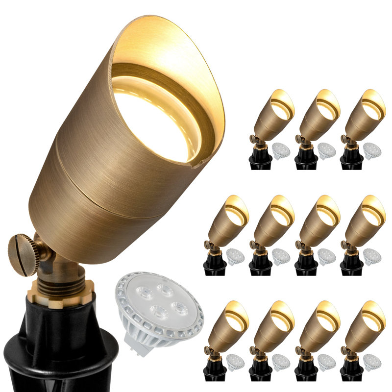 Low Voltage Compact Size Brass Spot Light, 12 Pack