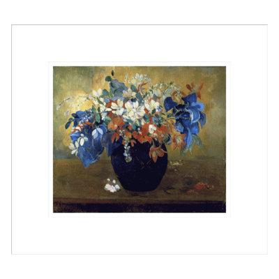 «Flower Still Life» par Paul Gauguin - Estampe numérique encadrée